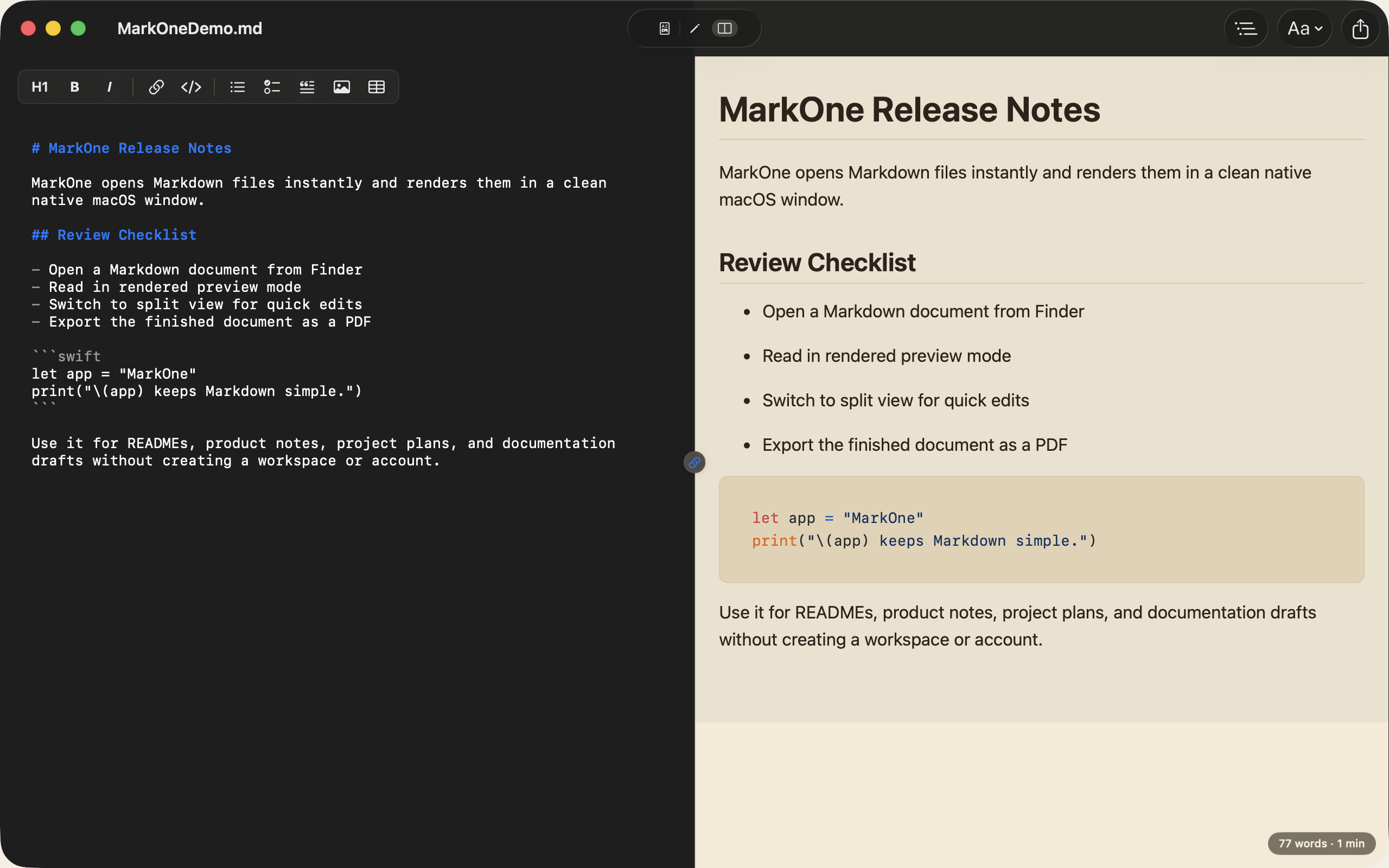 MarkOne screenshot 2